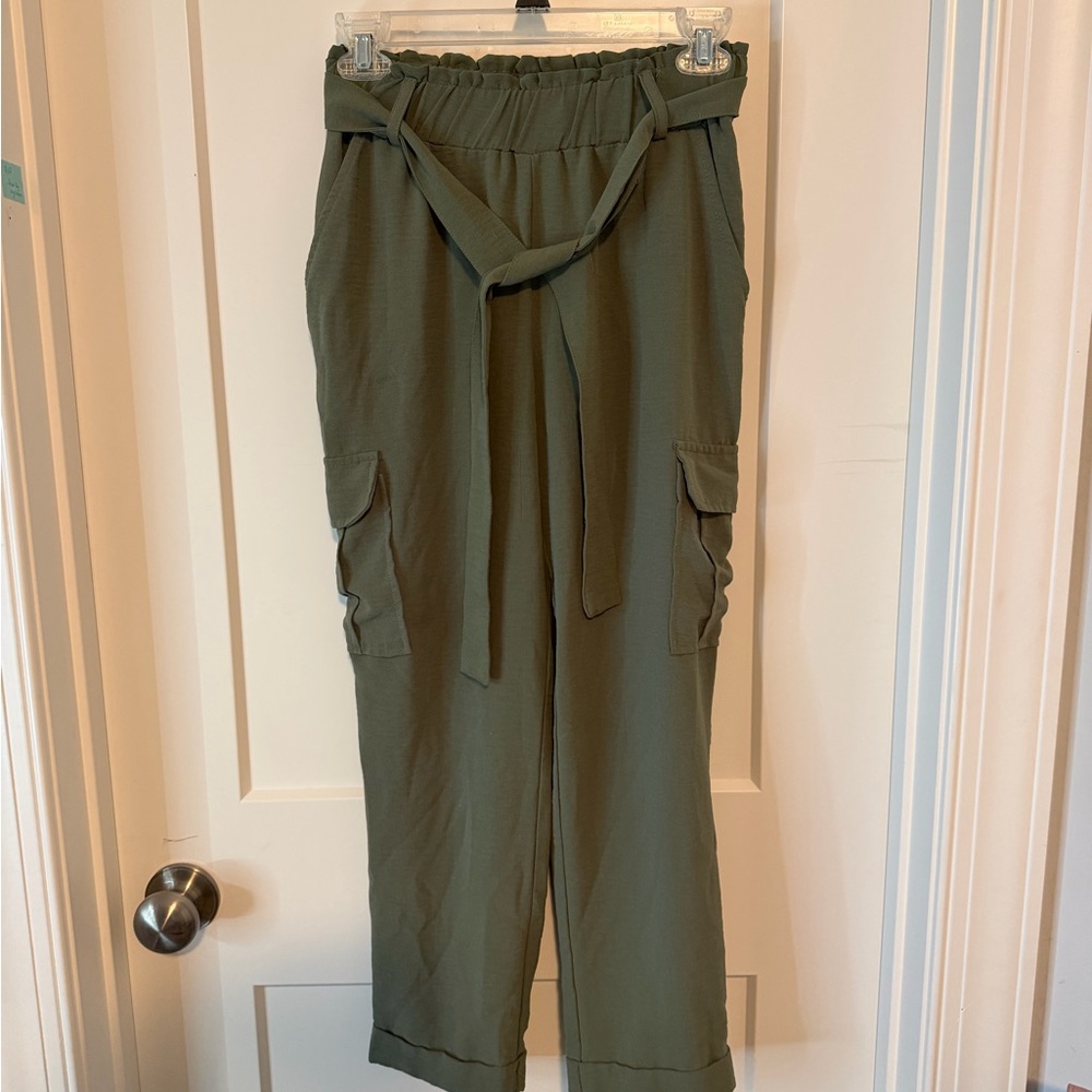 Joe Benbasset Sage Green Tie-Waist Pants